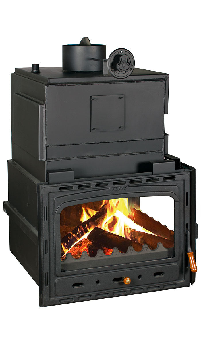 Prity 2C W28 Wood Burning Fireplace Insert with Boiler