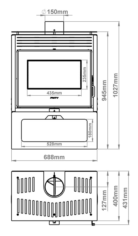 PRITY PM E Wood-Burning Stove – 10.8 kW – image 2