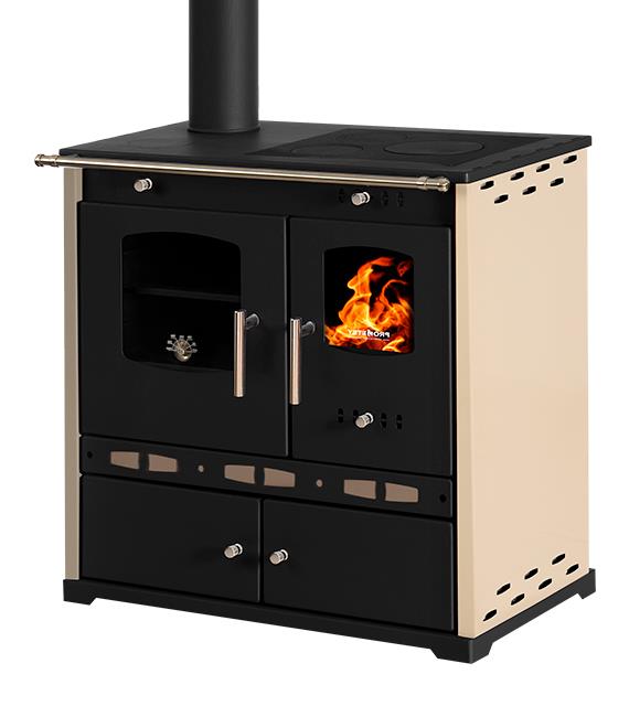 Prometey Perfect Lux Beige Left — left flue viewed from front