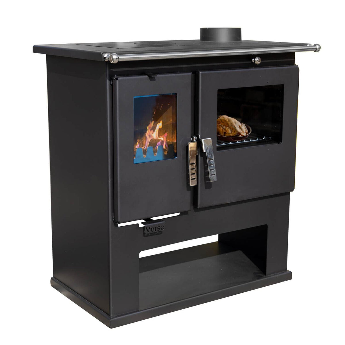 Verso CS — angled front view, right-hand flue