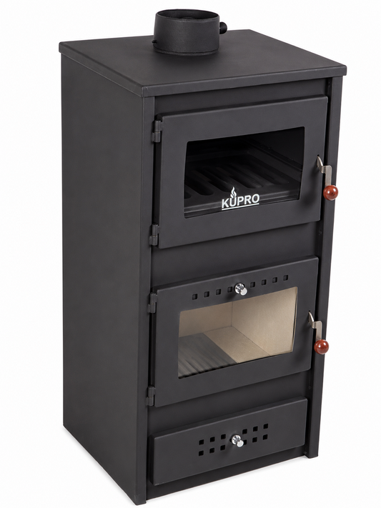 Kupro F Steel Top Wood-Burning Stove with Oven – 7.9 kW – image 1