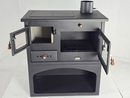 Prity 1 P34 — Open oven and firebox doors