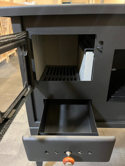 Prity 1 P34L — Firebox and ash drawer detail