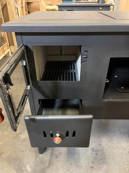 Prity 2P50 — Firebox and ash drawer detail