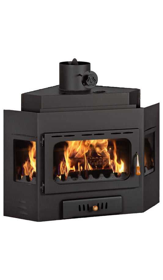 Prity A W20 Wood Burning Fireplace Insert with Boiler