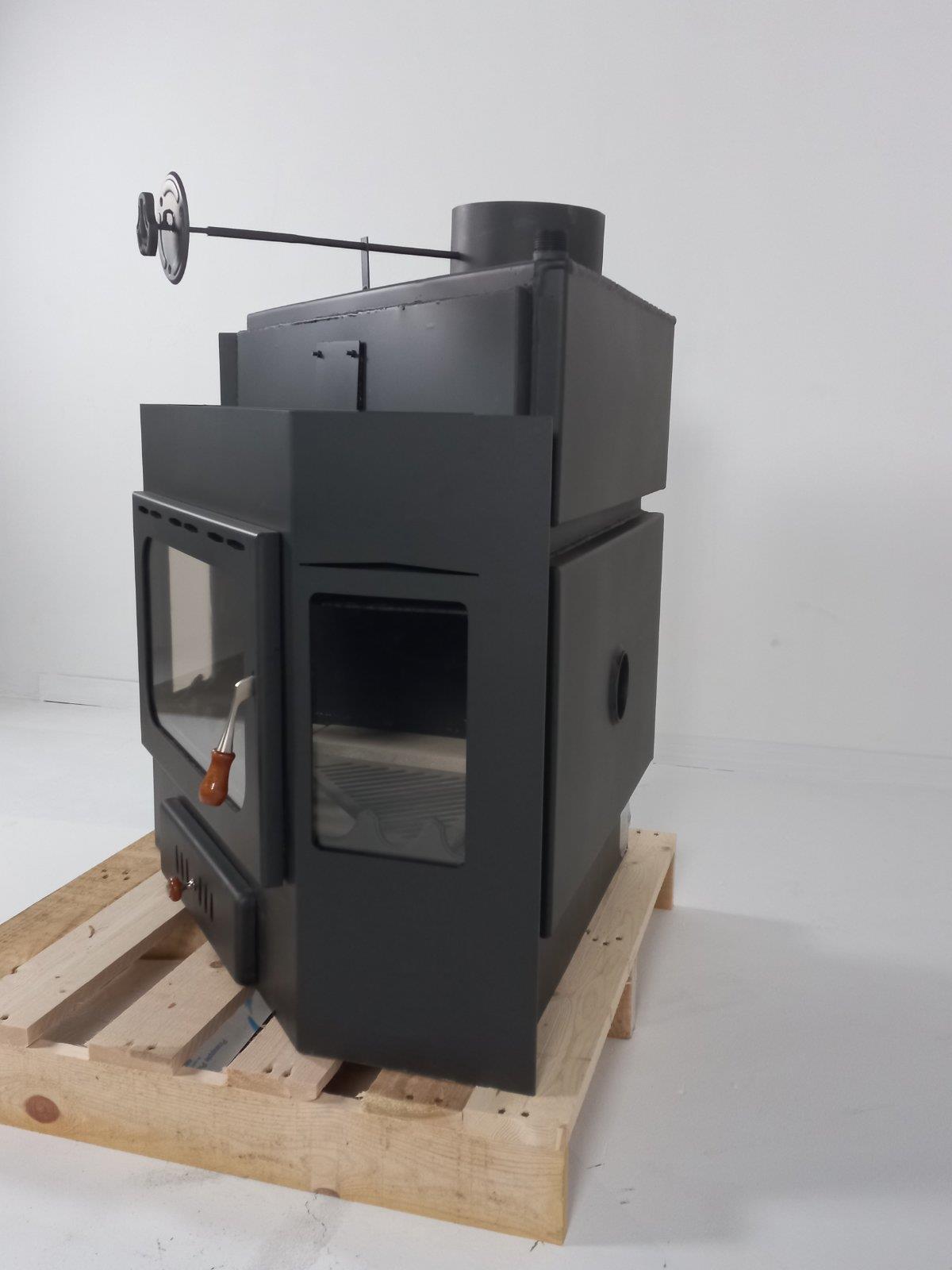 PRITY A W20 — Side view of the fireplace insert