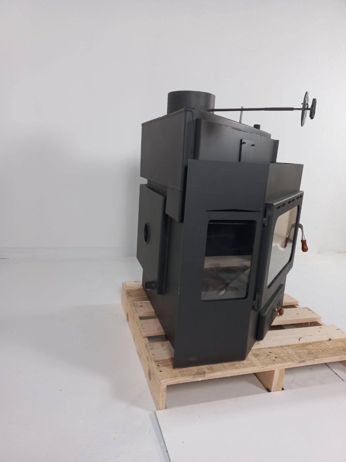 PRITY A W20 — Opposite side view of the fireplace insert