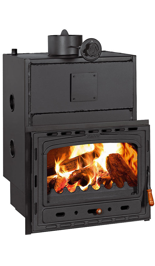 Prity C W28 Wood Burning Fireplace Insert with Boiler