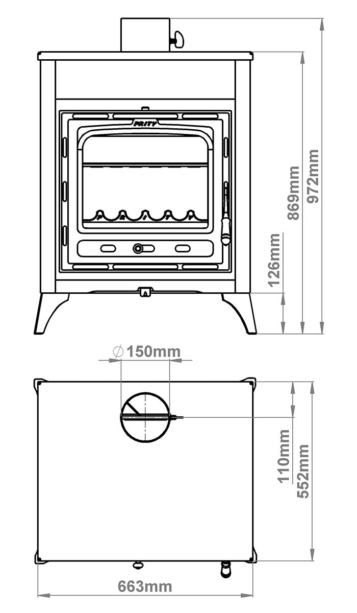 PRITY CMR E Wood-Burning Stove – 11.6 kW – image 2