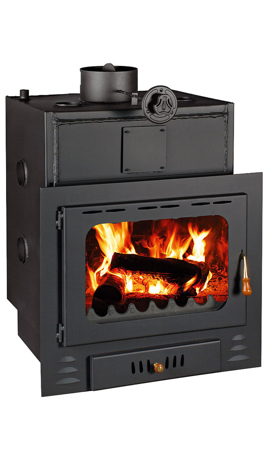 Prity G W28 Wood Burning Fireplace Insert with Boiler