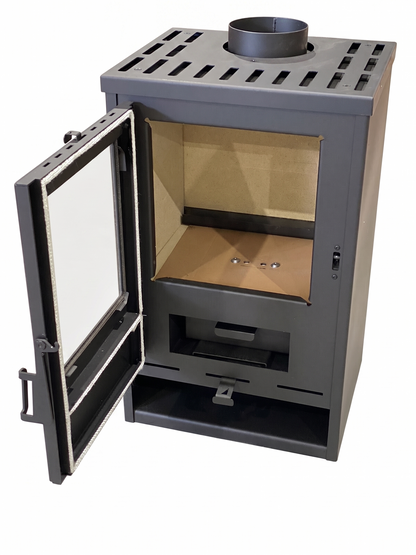 Prity K1 D — Open door and firebox