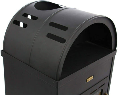 Prity K1 K — Curved top and flue outlet detail