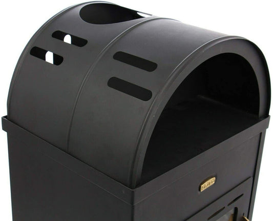 Prity K1 K — Curved top and flue outlet detail