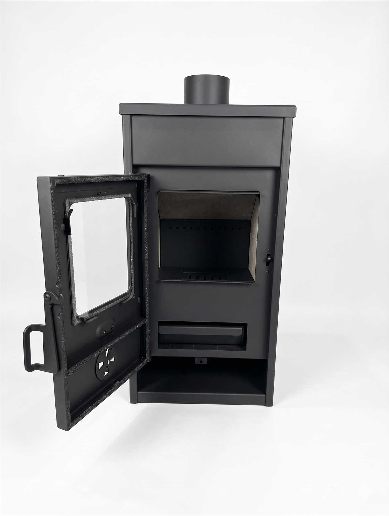 PRITY KOP D — Open door and firebox