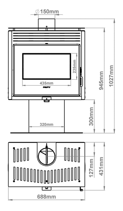 PRITY PM3L E Wood-Burning Stove – 10.8 kW – image 2