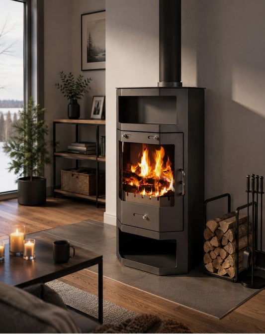 Victoria-05 OPUS — Stove shown in a room setting